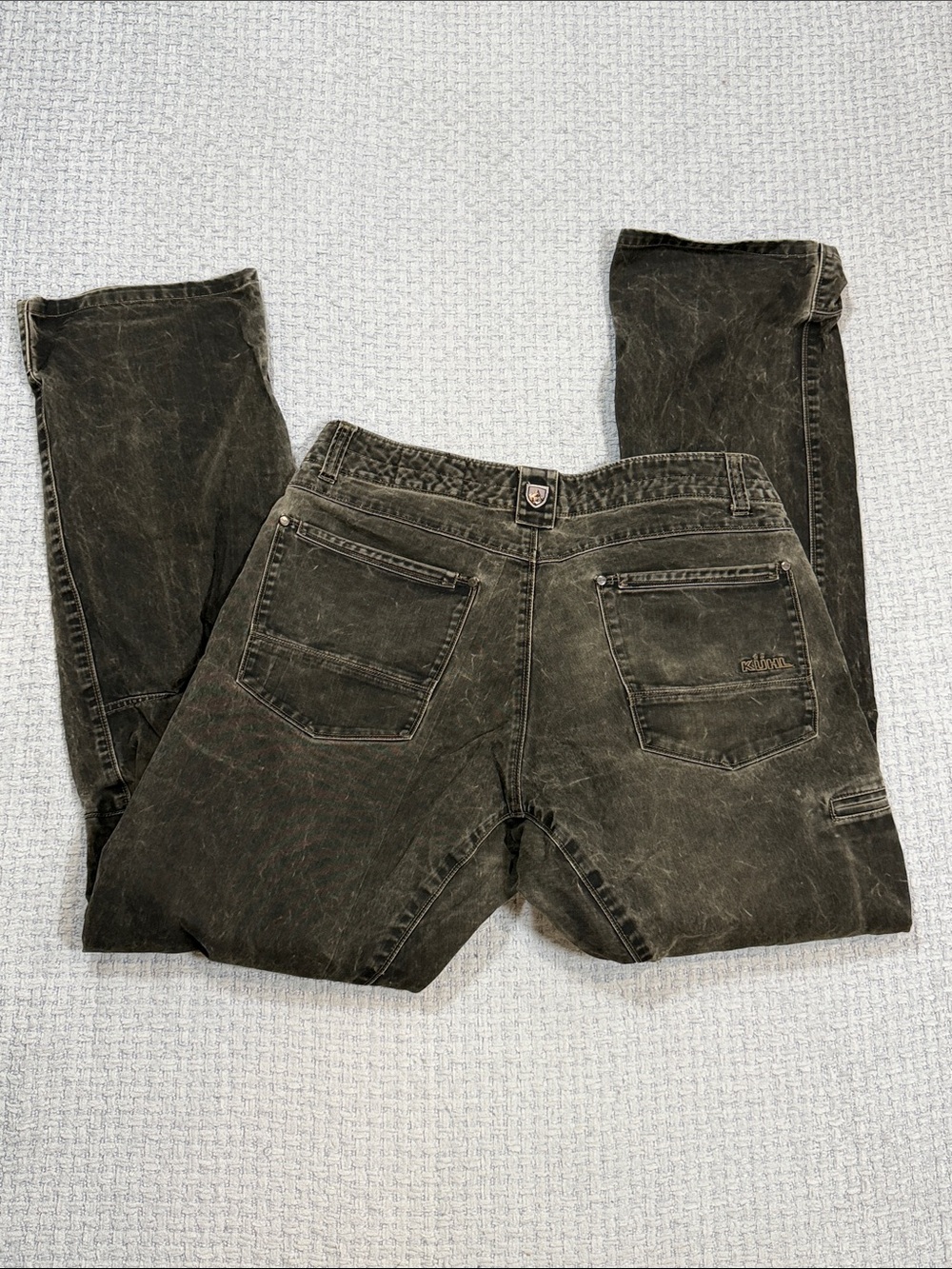 Men’s Kuhl RYDR Heavy Duty Vtg Patina Hiking Work Pants Dark Brown Size 36x34